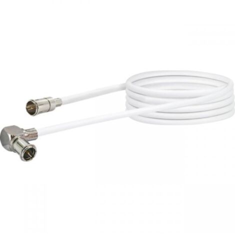 Schwaiger Antenna Cavo [1x Spina quick a F - 1x Spina Mini DAT] 1.50 m 90 dB Bianco
