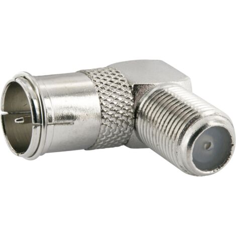 Schwaiger F Quick Adapter UEST9360 531 silber, 90° gewinkelt, 1x F Quick Stecker / 1x F Buchse Adapter