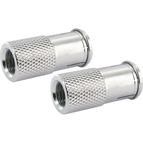 Schwaiger F Quick Stecker FSQ7002 531 2x F Aufdrehstecker für Kabel mit 7mm Durchmesser F-Stecker