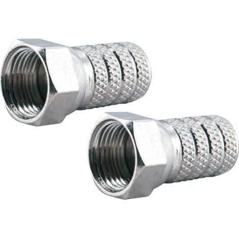 Schwaiger F Stecker FST4002 531 2x F Aufdrehstecker für Kabel mit 4mm Durchmesser F-Stecker