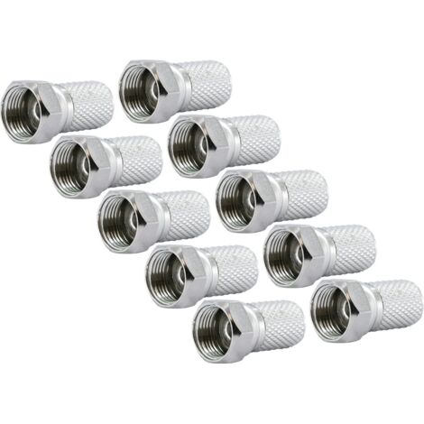 Schwaiger F Stecker FST7010 531 10x F Aufdrehstecker für Kabel mit 7mm Durchmesser Antennen & Koaxkabel