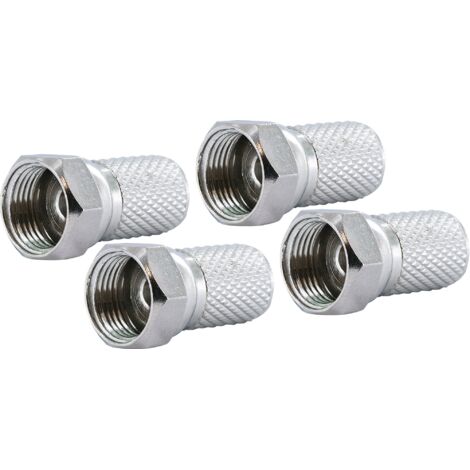 Schwaiger F Stecker FST7304 241 4x F Aufdrehstecker für Kabel mit 7,3mm Durchmesser F-Stecker