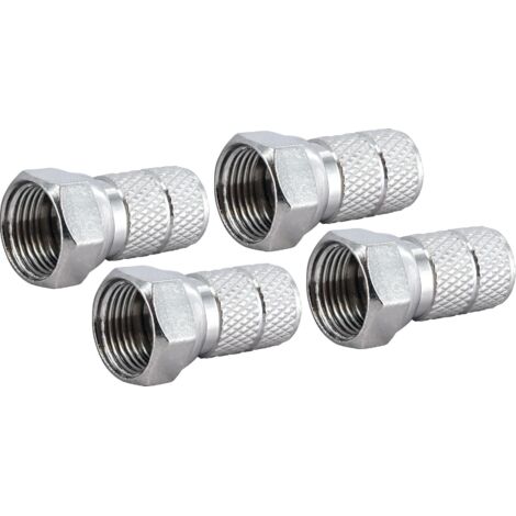 Schwaiger F Stecker FST8204 241 4x F Aufdrehstecker für Kabel mit 8,2mm Durchmesser F-Stecker