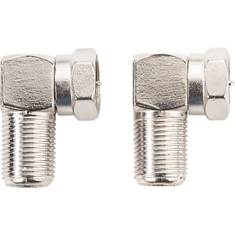 Schwaiger F Winkeladapter WAD8321 531 silber, 90° gewinkelt, 1x F Stecker / 1x F Buchse F-Stecker