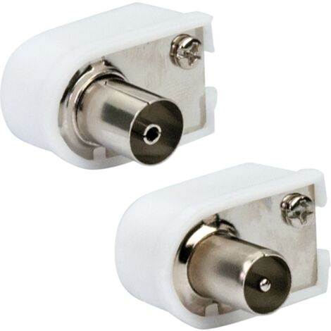 Schwaiger IEC Winkel Set WST1020 532 weiß, 1x IEC Winkelstecker & 1x IEC Winkelbuchse Antennen & Koaxkabel