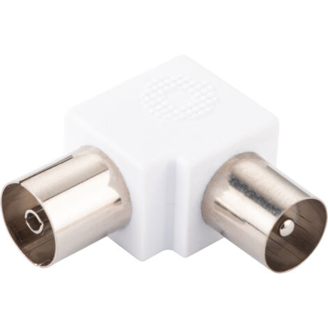 Schwaiger IEC Winkeladapter WAK12 532 weiß, 90° gewinkelt, 1x IEC Stecker / 1x IEC Buchse Verstärker & Verteiler