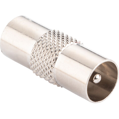 Schwaiger Koaxial Adapter UEST8025 531 silber, 1x IEC Stecker / 1x IEC Stecker F-Stecker
