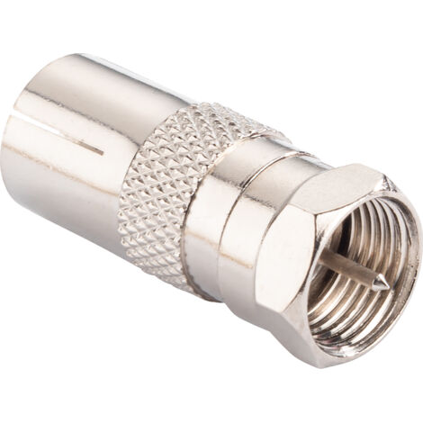 Schwaiger Koaxial Adapter UEST9300 531 silber, 1x F Stecker / 1x IEC Buchse F-Stecker