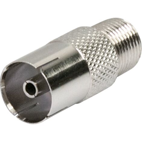 Schwaiger Koaxial Adapter UEST9320 531 silber, 1x F Buchse / 1x IEC Buchse F-Stecker