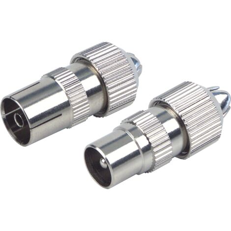 Schwaiger Koaxial Stecker Set KST1525 531 verchromt, 1x Koax Stecker + 1x Koax Buchse Antennen & Koaxkabel