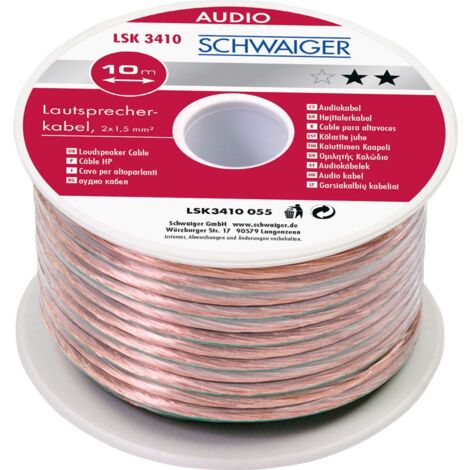 Schwaiger LSK3410 10 Meter 1,5mm Transparentes Lautsprecherkabel