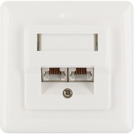 Schwaiger RJ-45 Netzwerkdose weiße doppelte CAT 6