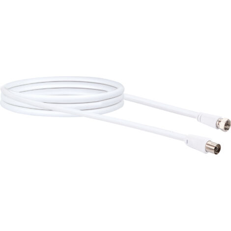 Schwaiger SAT Antennen Adapter Kabel KVCK173 532 (75dB) F IEC weiß, 3,0m, 1x F Stecker / 1x IEC Buch Antennen &