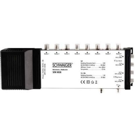 Schwaiger SEW4058 SAT multiswitch Ingressi (Multiswitch): 5 (4 satellitare / 1 terrestre) Numero utenti: 8