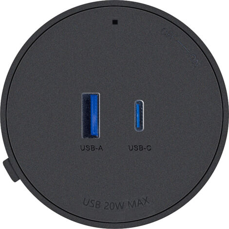 Schwaiger Steckdosenadapter für modulare Stromschiene 1x USB-C + A max. 20W schwarz Zwischensteckdose