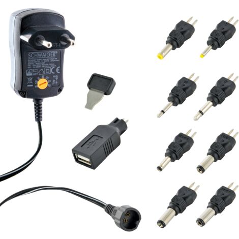 Schwaiger Steckernetzgerät NG600USB 011 universal schwarz, 600mA Netzgeräte