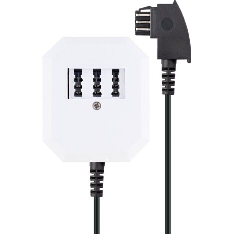 Schwaiger Telefon Anschlussverteiler TDA1230 532 4-fach weiß, 1 Stück, 2x TAE (F) / 1x TAE (N) / 1x Verteiler