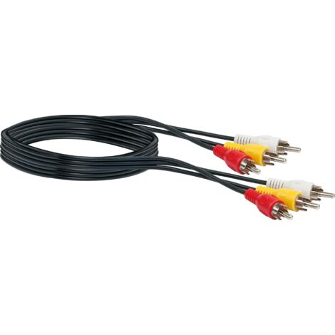 Schwaiger Video Anschlusskabel Cinch CIK5015 533 schwarz, 1,5m, 3x Cinch Stecker / 3x Cinch Stecker Kabel & Stecker