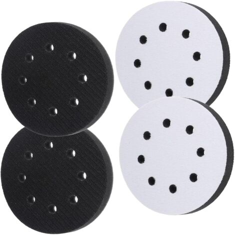 Schwamm-Schnittstellen-Pad, 125 mm, weiche Schaumstoff-Schleifpads für Schwingschleifer, weiche Klettpads, 12,7 cm, 8 Löcher, geräuscharm und schlagfest, Schleifpads für glatte Oberfläche, 4 Stück