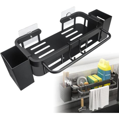 Schwammhalter für Küchenspüle, Edelstahl, Aufbewahrungsbox, Aufbewahrung für Spülbecken, Schwammhalter mit 2 Stäbchenhalter