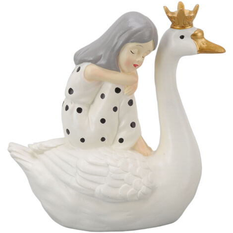 Schwanenmädchen-Figur aus Kunstharz – Niedliche Tischdekoration für Wohnzimmer oder Schlafzimmer