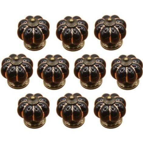 (Schwarz) 10 Stück Keramik Schubladenknöpfe Möbelknöpfe für Schubladen und Küchenschränke