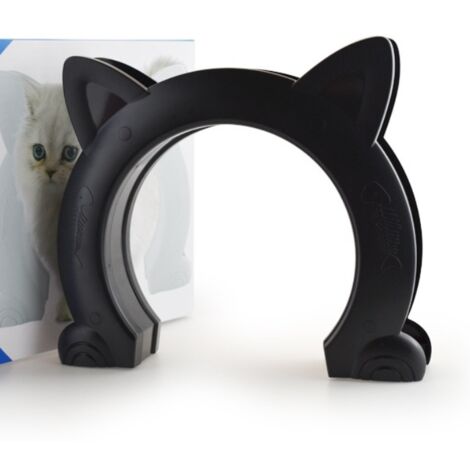 (schwarz, 22,5 x 27 x 5,5 cm) Katzenklappe, große Katzenklappe, Katzenklappe aus ABS-Kunststoff