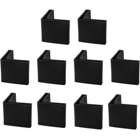 Schwarz 25mm x 25mm 10 Stk. Kappe Füße Stuhl Winkel Eisen L-Form Gleiter Möbel Tisch Endkappe Eckenschutz Kunststoff