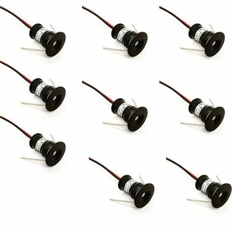 YOYO Schwarz 9pcs 12V 1W Mini LED Strahler Einbauleuchten für Küche Treppen Schrank Flur DIY Beleuchtung Warmweiß Kaltweiß Vitrine Kleine Decke IP65 3000K (120° Warmweiß)