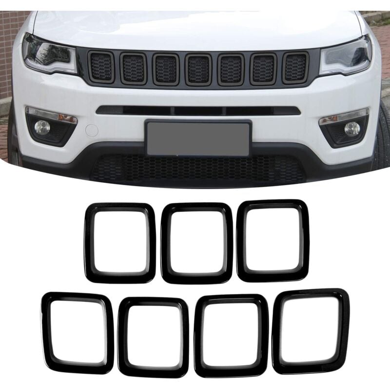 Image of Linghhang - Schwarz abs Kühlergrill Grill Außen Zubehör Für Jeep Compass mp 2017 2018 2019