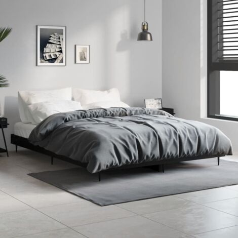 Schwarz Bettgestell 140x190 cm aus Spanplatte