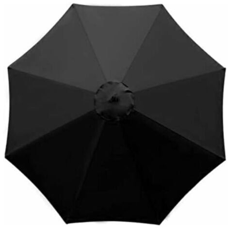 (Schwarz) Garten-Sonnenschirm, Ständer nicht enthalten, Strandschirm, Gartenschutz, geeignet für Balkone, Terrassen, Decks, Schwimmbäder (3 m Durchmesser)