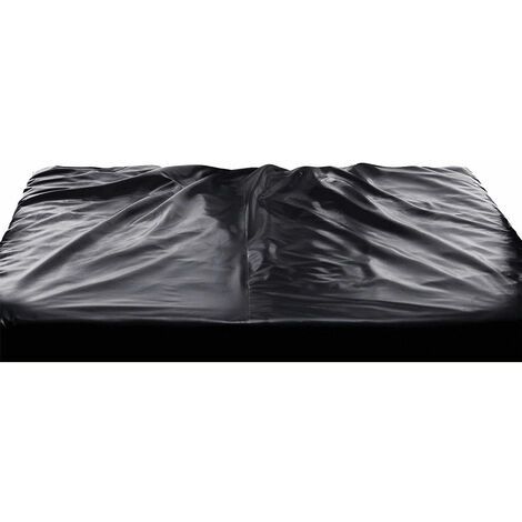 Schwarz/Rot Gemütliche Atmosphäre PVC Bett Blatt für Nass Spiele, Volle Größe Wasserdichte Bettwäsche Blatt Set,Black,240x260cm