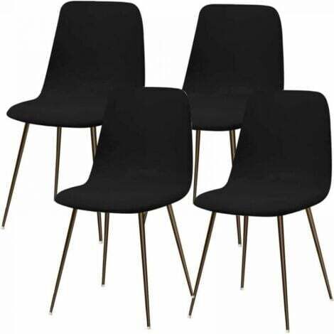 Schwarz Skandinavische Stretch-Stuhlhusse 4er Set Moderne Waschbare Esszimmerstuhlhusse Universal Küchenstuhlbezug Küchendekor Haus