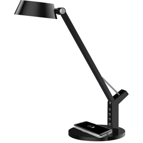 schwarz soroya flexo lampe 8w 590lm 3000-4500-6000k qi system ladegerät interner speicher reg.40,4x17,1x31,6 cm