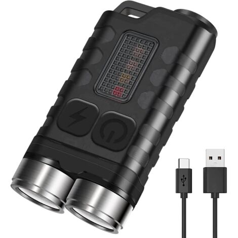 (Schwarz) V3 Mini-LED-Taschenlampe, 900 Lumen Schlüsselanhänger-Taschenlampe