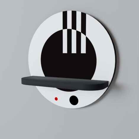 SCHWARZ-WEISS-KOMBINATION Rundes Regal Schwarz