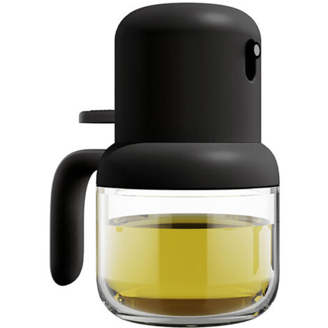 Schwarze 180-ml-Ölsprühflasche – Sparsamer Sprüher für Küche, Olivenöl, tropffrei mit ergonomischem Griff