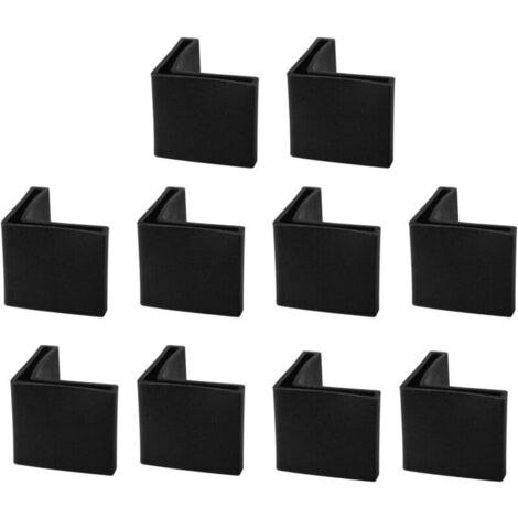 Schwarze 25 mm x 25 mm 10er-Packung Winkelkappen aus Eisen, L-Form, Möbelgleiter, Eckenschutz aus Kunststoff