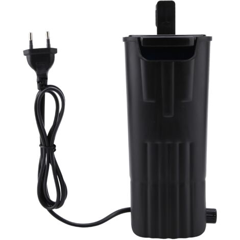 Schwarze 5-W-Aquarienwasserpumpe aus Kunststoff mit Wasserfallfilter – maximale Fördermenge 600 l/h
