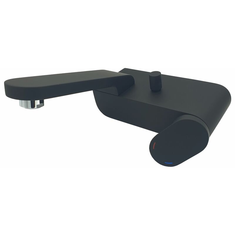 Schwarze Badewannenbatterie Modern geformte Wandarmatur