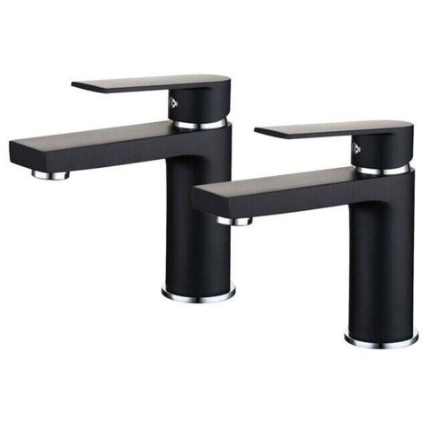 schwarze Badezimmerarmaturen, modernes Design, Waschtischarmatur aus Messing