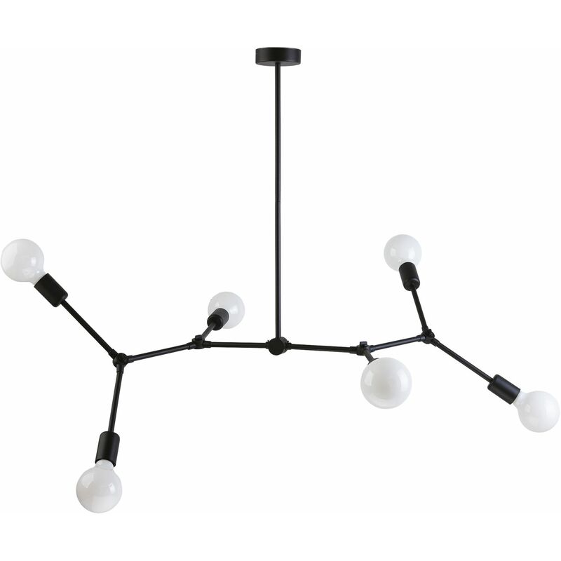 Schwarze Deckenlampe 6-flmg Esstisch Leuchte AARON - Schwarz