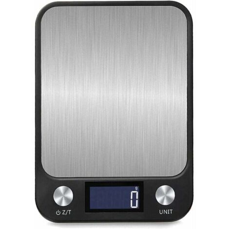 Schwarze digitale Küchenwaage, Touch-Steuerung, 1 g bis 10 kg, USB-Aufladung, helles LCD-Display, hochpräzise elektronische Waage