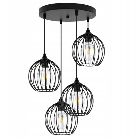 SCHWARZE DRAHT-HÄNGELAMPE LOFT LED-KRONLEUCHTER