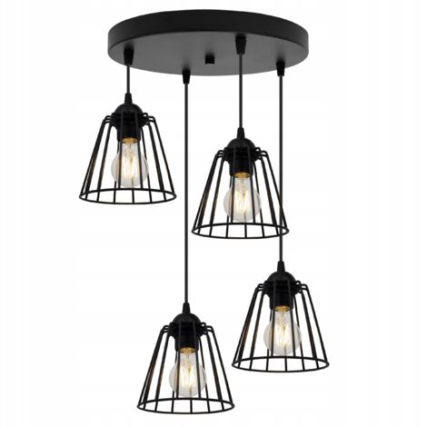 SCHWARZE DRAHT-HÄNGELAMPE LOFT LED-KRONLEUCHTER