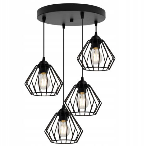 SCHWARZE DRAHT-HÄNGELAMPE LOFT LED-KRONLEUCHTER