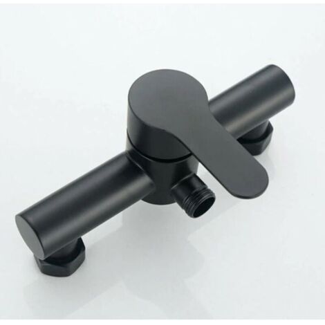 Schwarze Edelstahl-Badewannen-Duscharmatur, Duscharmatur für Badezimmer, Duschkopf, Wandmischbatterie, Starlight