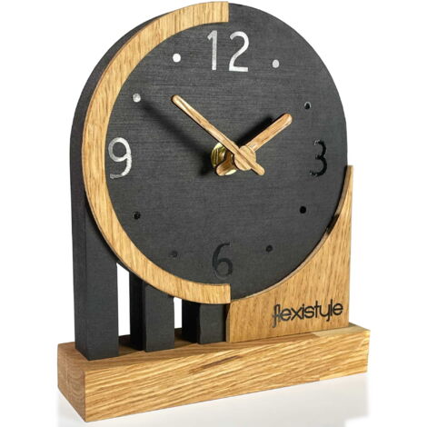 Schwarze Eiche, schwarze Standuhr aus Holz