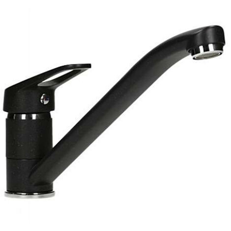 Schwarze Einhebelmischer Küchenarmatur Spültischarmatur Küchen Wasserhahn fürs Spülbecken in Granitoptik - Modell VIOLA